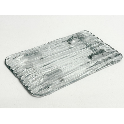 134 - A Mid 20th Century Italglass Corp ‘Bamboo’ glass tray. 28x16.5x3cm