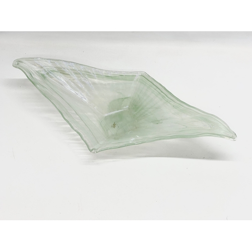 135 - 2 large Late 20th Century Art Glass bowls. 58x28x11cm. 35x37x9cm