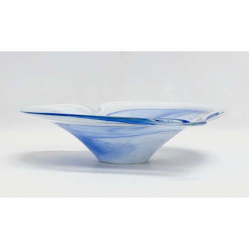 135 - 2 large Late 20th Century Art Glass bowls. 58x28x11cm. 35x37x9cm