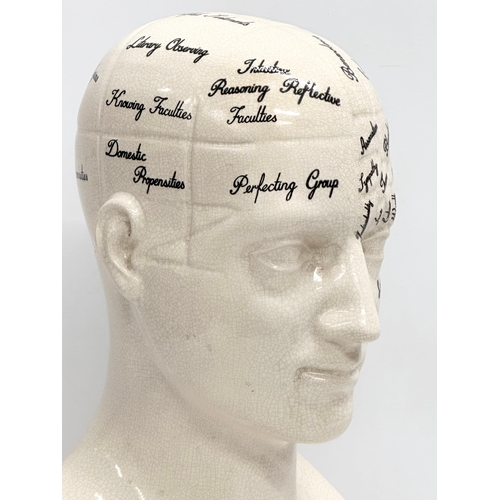 15 - A large late 20th century Phrenology head in the manner of L.N. Fowler. 21x16x47cm