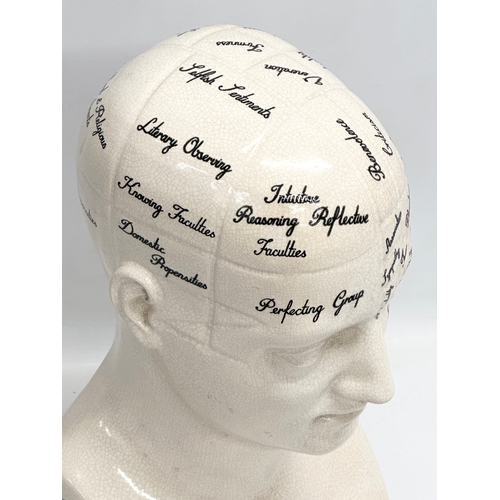 15 - A large late 20th century Phrenology head in the manner of L.N. Fowler. 21x16x47cm