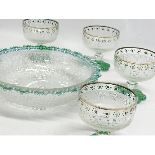 137 - A 7 piece Italian bubble and frosted glass cocktail drinks set by Masserini Barocco. Mid 20th centur... 