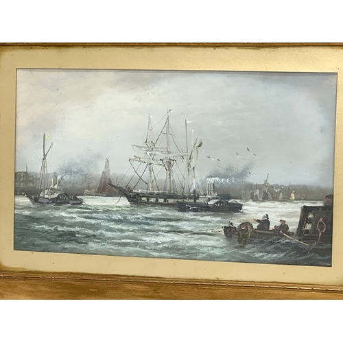 72 - A Late 19th/Early 20th Century oil painting in gilt frame. 48x28cm. Frame 69.5x49cm