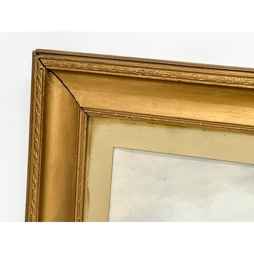 72 - A Late 19th/Early 20th Century oil painting in gilt frame. 48x28cm. Frame 69.5x49cm