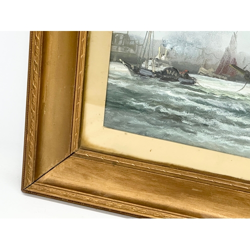 72 - A Late 19th/Early 20th Century oil painting in gilt frame. 48x28cm. Frame 69.5x49cm