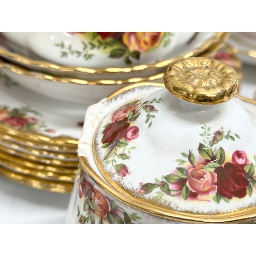 145 - 32 piece of Royal Albert ‘Old Country Roses’ tea service. 2 salad plates, a vase, sugar bowl with li... 