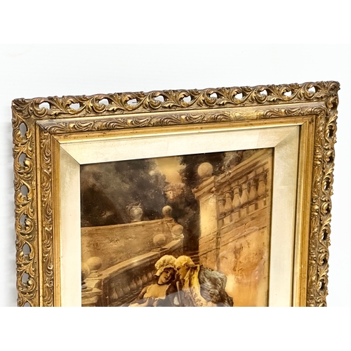 146 - 3 Late 19th Century gilt framed crystoleums in Early 20th Century frames. 31x38cm