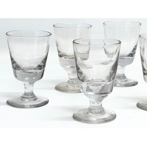 78 - A set of 8 19th Century Victorian glass rummers/dram glasses. Circa 1850-1870. 11cm.