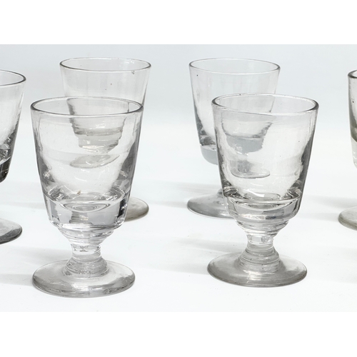 78 - A set of 8 19th Century Victorian glass rummers/dram glasses. Circa 1850-1870. 11cm.