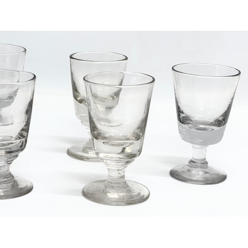 78 - A set of 8 19th Century Victorian glass rummers/dram glasses. Circa 1850-1870. 11cm.