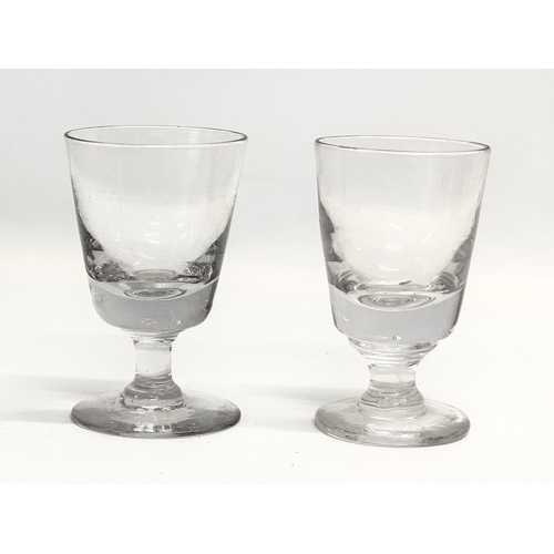 78 - A set of 8 19th Century Victorian glass rummers/dram glasses. Circa 1850-1870. 11cm.