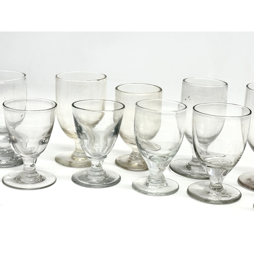 88 - 10 19th century Victorian rummers/gin glasses. Circa 1850-1870. 12cm, 11cm, 10cm, 9cm.