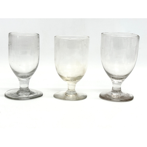 88 - 10 19th century Victorian rummers/gin glasses. Circa 1850-1870. 12cm, 11cm, 10cm, 9cm.