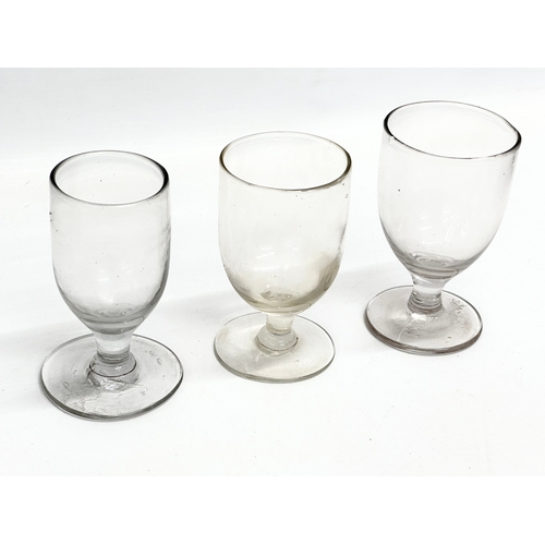 88 - 10 19th century Victorian rummers/gin glasses. Circa 1850-1870. 12cm, 11cm, 10cm, 9cm.