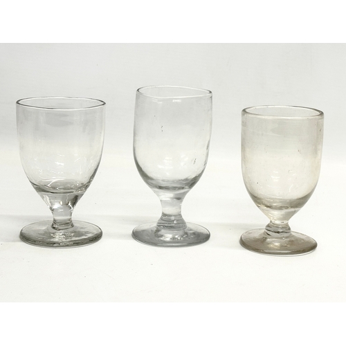 88 - 10 19th century Victorian rummers/gin glasses. Circa 1850-1870. 12cm, 11cm, 10cm, 9cm.