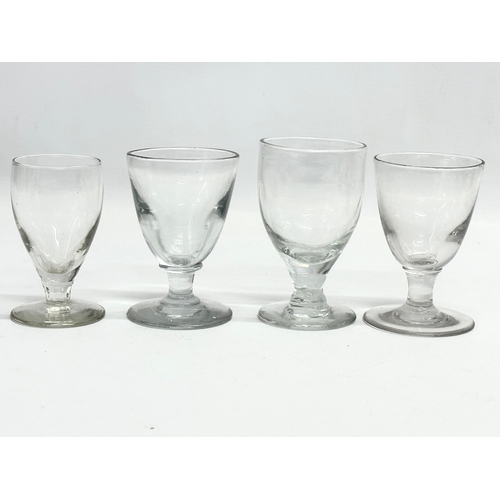 88 - 10 19th century Victorian rummers/gin glasses. Circa 1850-1870. 12cm, 11cm, 10cm, 9cm.