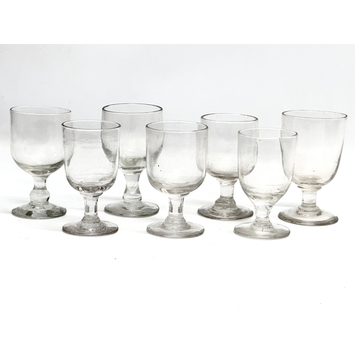 91 - 7 19th century Victorian glass rummers/gin glasses. 11.5cm