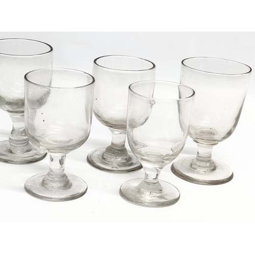 91 - 7 19th century Victorian glass rummers/gin glasses. 11.5cm