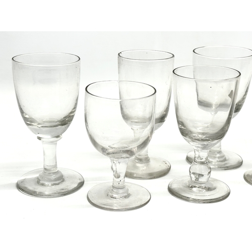 93 - 7 19th century Victorian drinking glasses. Circa 1880-1900. 12.5cm