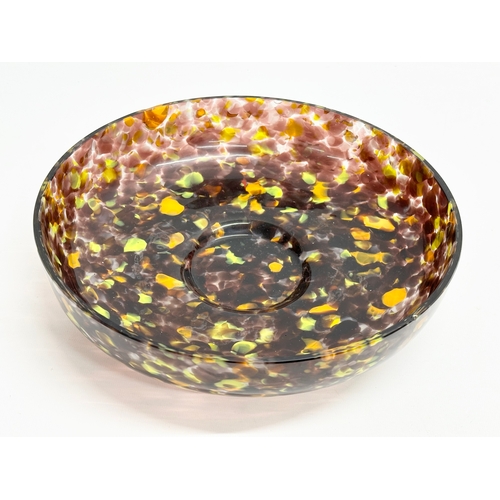 43 - A large Early/Mid 20th Century Spatter Glass bowl. Probably by Franz Welz. 29x7.5cm.