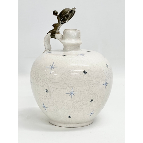 96 - A late 19th century Continental enamelled carafe. 13x13x18cm