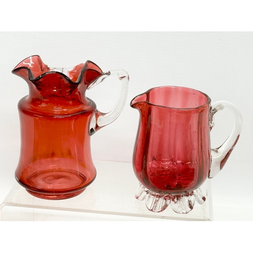 164 - A collection of Victorian Ruby and Cranberry Glass. Damaged.