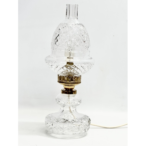 48 - A Waterford Crystal ‘Acorn’ 2 piece table lamp. 44cm