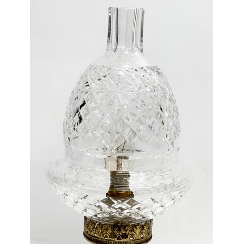 48 - A Waterford Crystal ‘Acorn’ 2 piece table lamp. 44cm