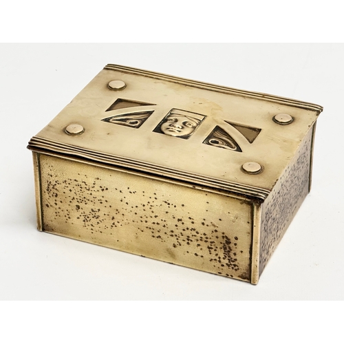 1 - Carl Deffner. A Late 19th Century Art Nouveau brass cigarette box designed by Carl Deffner. Circa 18... 