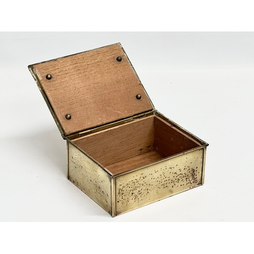 1 - Carl Deffner. A Late 19th Century Art Nouveau brass cigarette box designed by Carl Deffner. Circa 18... 