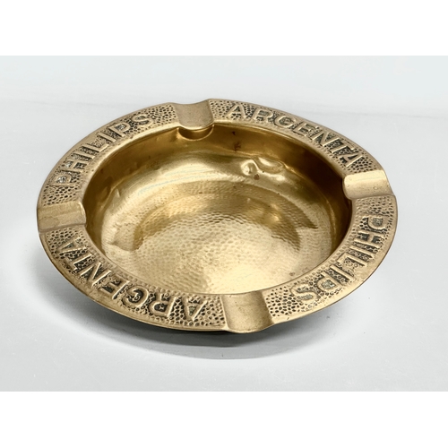 100 - An Early/Mid 20th Century Philips Argenta brass advertising ashtray. 19cm.