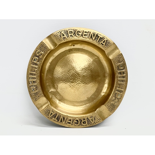 100 - An Early/Mid 20th Century Philips Argenta brass advertising ashtray. 19cm.