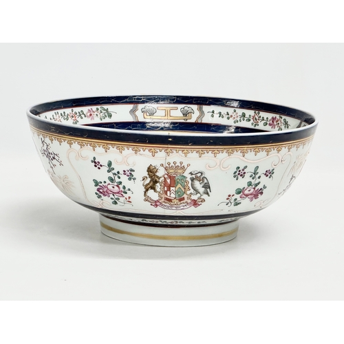 49 - Edme Samson. A large Late 19th Century Samson Armorial French bunch bowl. Circa 1890. 25.5x10.5xm