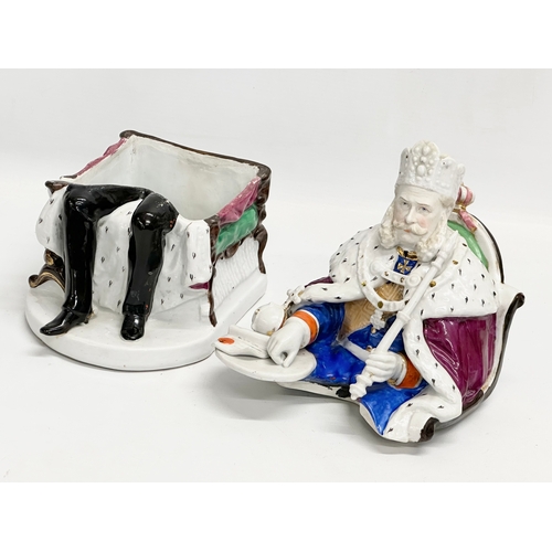 51 - A large Late 19th Century King Wilhelm I (William I) Emperor of Prussia tobacco jar/biscuit jar. Cir... 