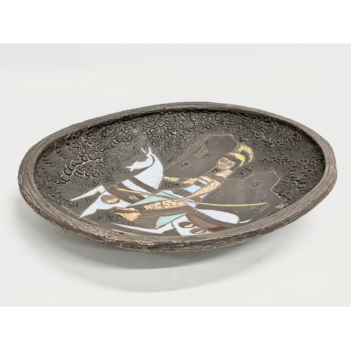 6 - A large Mid 20th Century wall plaque/bowl by renowned pottery maker Manuel Benlloch. 31x36x5cm