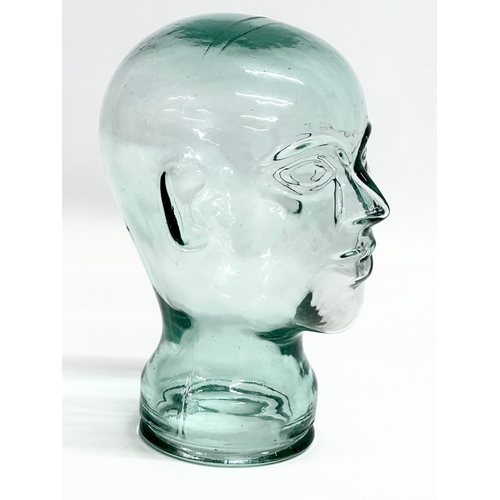 54 - A Mid/Late 20th Century glass mannequin head/Anthropomorphic jar. 20cm