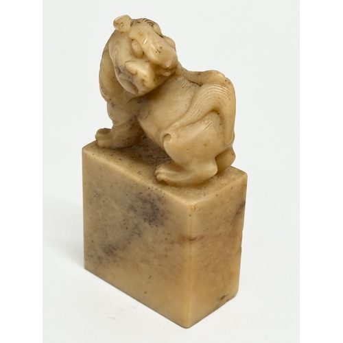 9 - A collection of Early and Late 20th Century Chinese Soapstone. 8cm. 9x7.5cm. 6cm