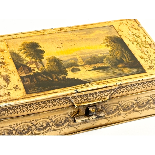 28 - A Mid/Late 19th Century T.F. Griffiths & Co original painted money tin. The Vale of Berkley Glosters... 