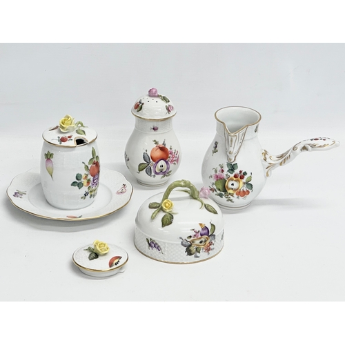 121 - A Herend ‘Market Garden’ hand painted porcelain part tea service. Early and Mid 20th Century. Includ... 