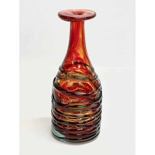 122 - 2 Mdina Art Glass vases designed by Michael Harris. 19.5cm