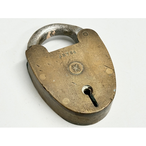 29 - 4 Victorian heavy padlocks with an Early 20th Century Yale padlock. Improved Patent Tumbler etc. 11c... 