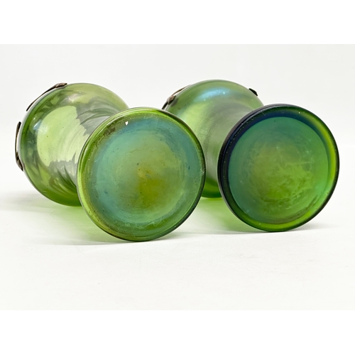 59 - A pair of Late 19th/Early 20th Century Art Nouveau Bohemian iridescent glass vases. By Loetz, Kralik... 