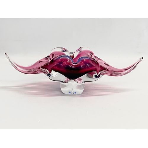 128 - A Mid 20th Century Chribska glass bowl designed by Josef Hospodka. 32x12x10cm