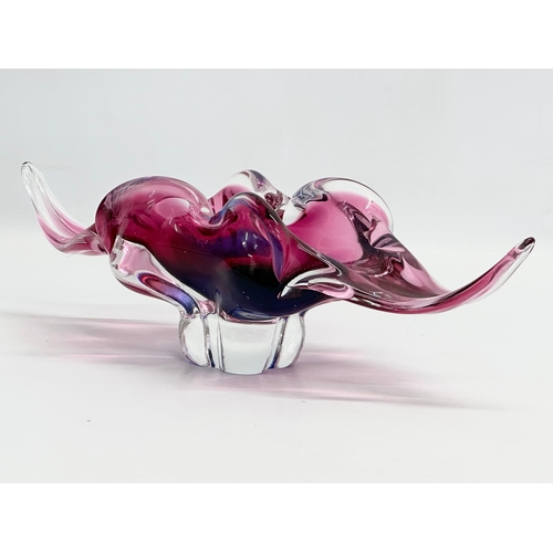 128 - A Mid 20th Century Chribska glass bowl designed by Josef Hospodka. 32x12x10cm