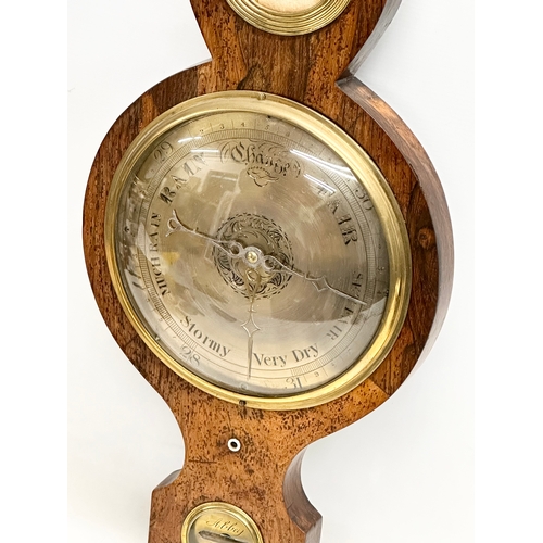 65 - A George IV rosewood barometer. 98cm