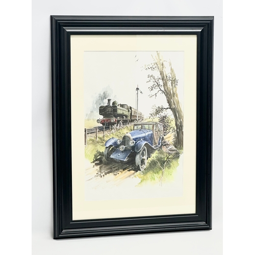 390P - A large watercolour drawing by Vic Millington. 1988. 39x56cm. Frame 63x84cm