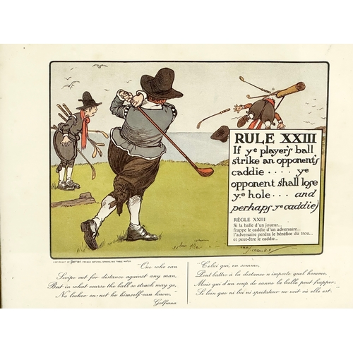 390G - A set of 12 vintage Charles Crombie ‘Rules of Golf’ prints. Copyright of Perrier, French Natural Spa... 