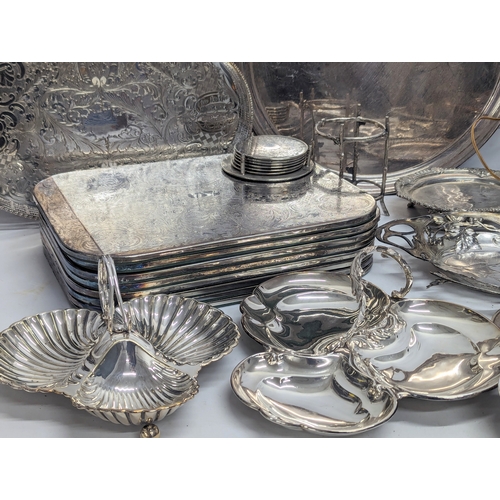 665 - A quantity of 19th Century / 20th Century silver plate, including Walker & Hall.