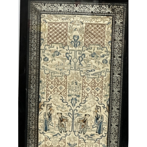 653 - A mid 20th century Japanese embroidered silk. 26x59cm