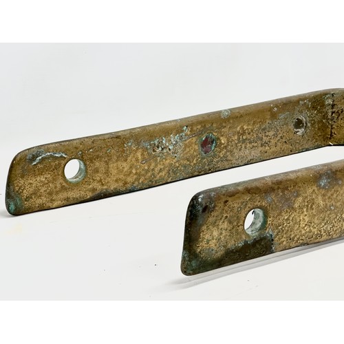 22 - Two 16th Century bronze Gudgeons reportedly from a Spanish Galleon, 71x33x27cm